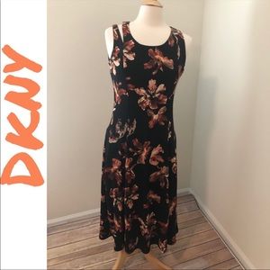 NWT DKNY golden blossoms floral print dress